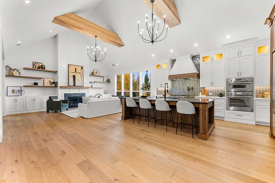 dining room of modern custom home by Kingston Homes