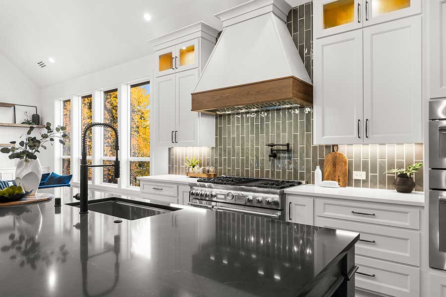 Kitchen of modern custom home by Kingston Homes