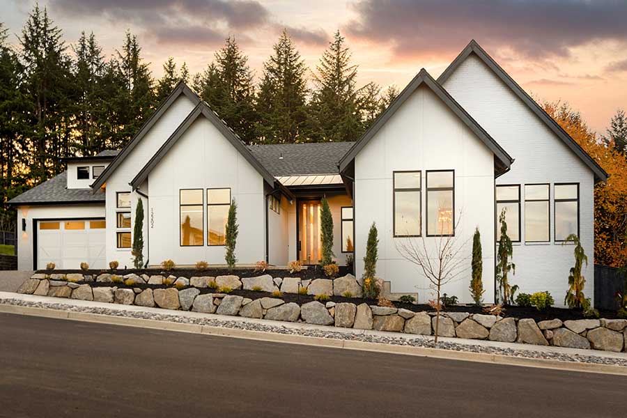 Modern custom home by Kingston Homes located in the Ashbury community Lot 2