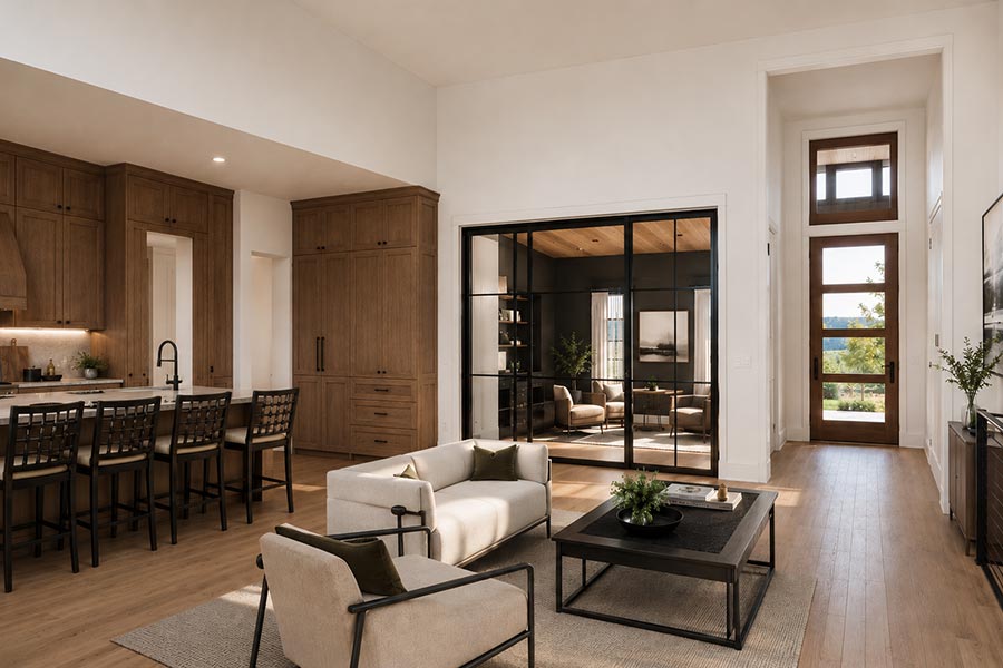 Interior image of living room and kitchen inside 1905 NW 123rd St. Vancouver 98685 | Move-in ready home in Ashbury Community in Vancouver, Washington.